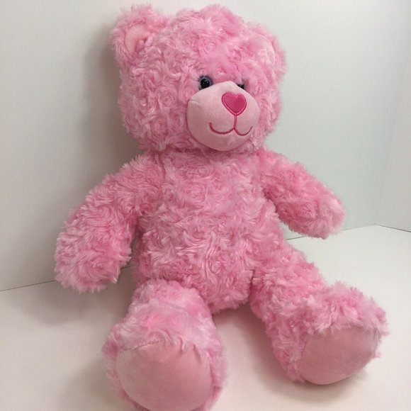 Build A Bear Workshop Plush Teddy Bear Pink Heart Nose Stuffed Animal 17" BAB - Picture 2 of 12